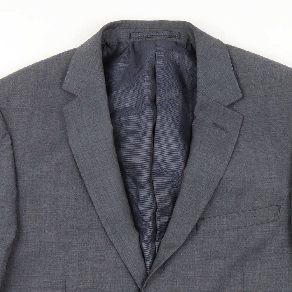 Marks and Spencer Mens Grey Wool Jacket Blazer Size 38 Regular