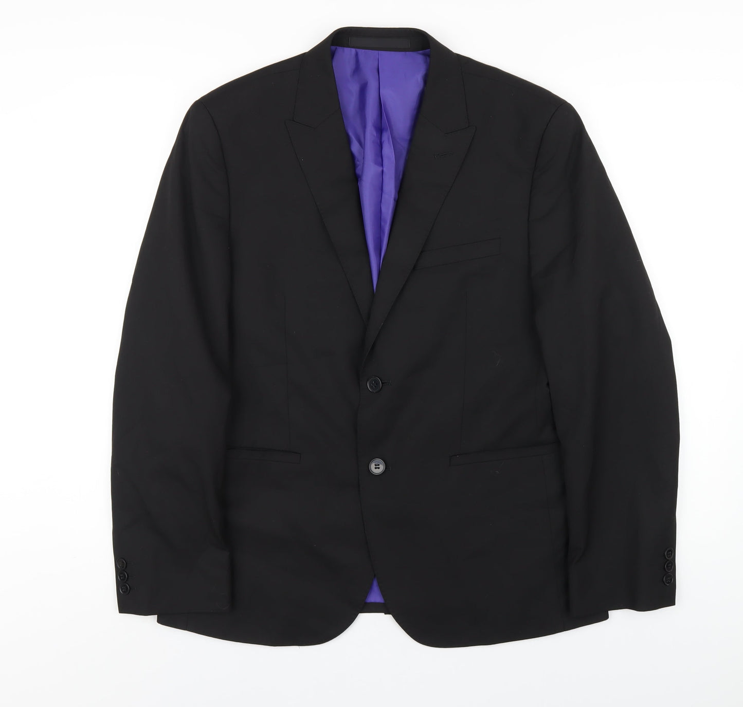 Marks and Spencer Mens Black Polyester Jacket Blazer Size 40 Regular
