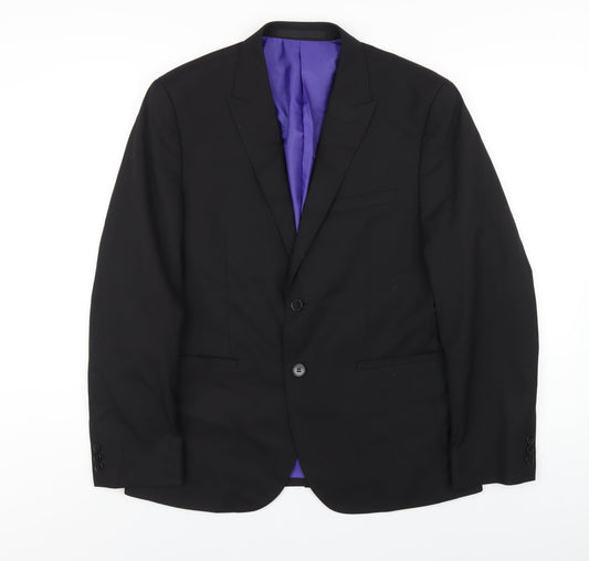 Marks and Spencer Mens Black Polyester Jacket Blazer Size 40 Regular