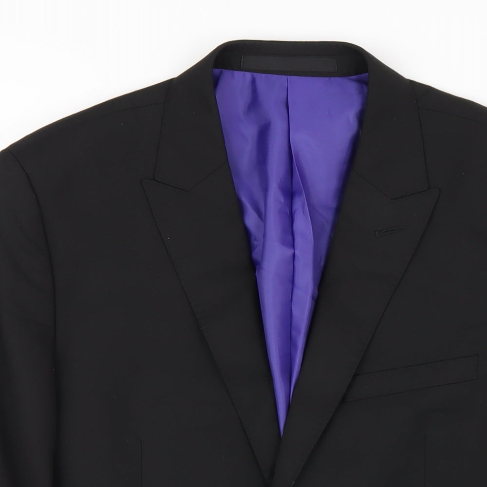 Marks and Spencer Mens Black Polyester Jacket Blazer Size 40 Regular