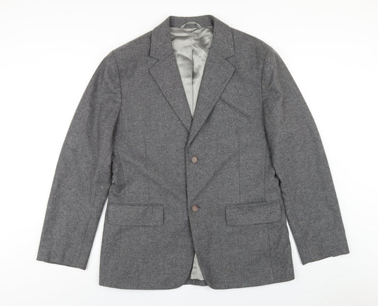 French Connection Mens Grey Wool Jacket Blazer Size 42 Regular
