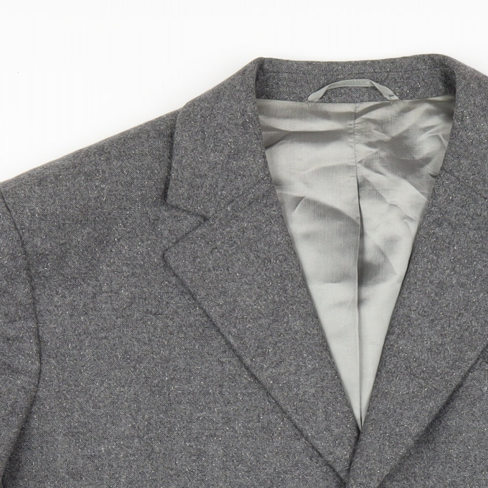 French Connection Mens Grey Wool Jacket Blazer Size 42 Regular