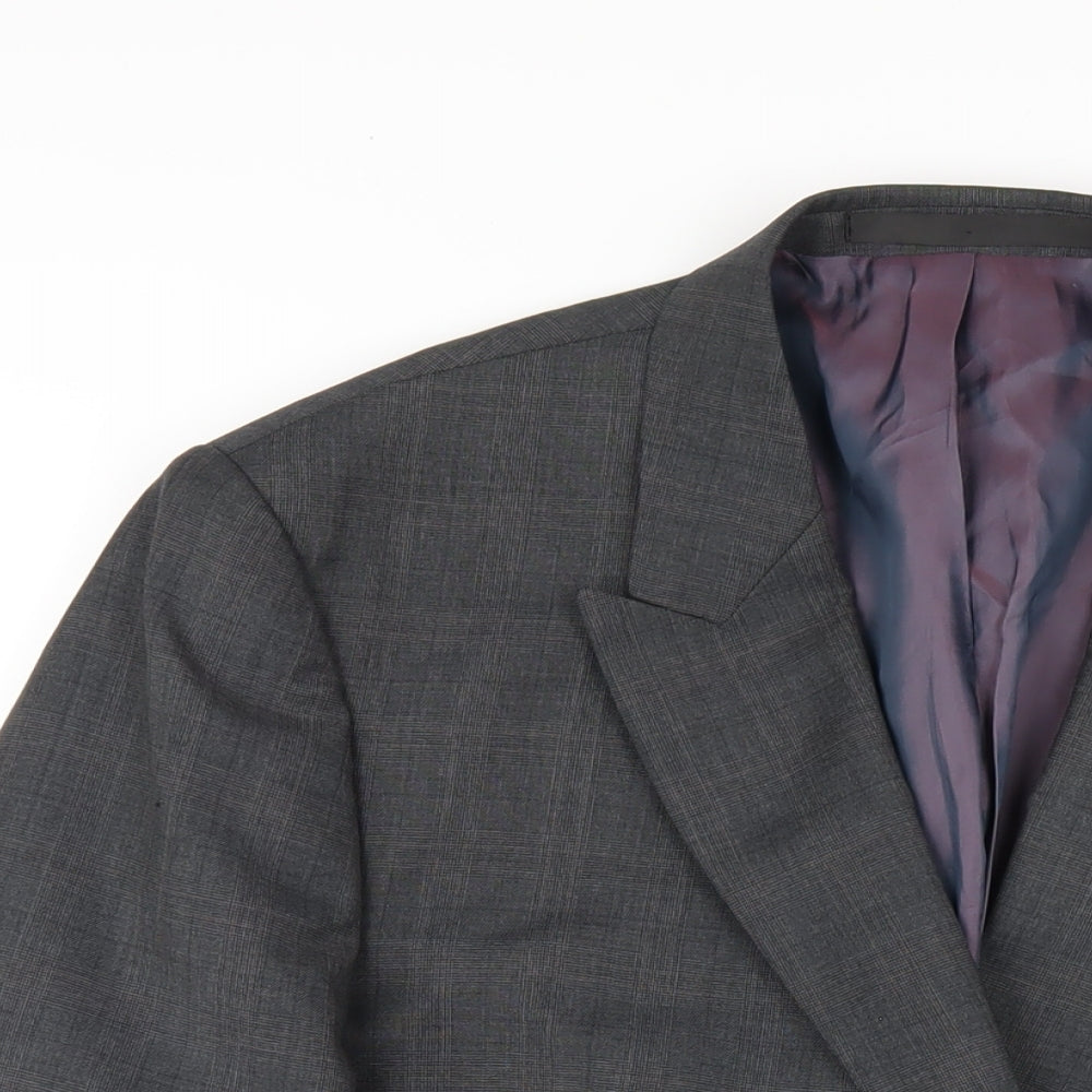 Marks and Spencer Mens Grey Wool Jacket Blazer Size 40 Regular