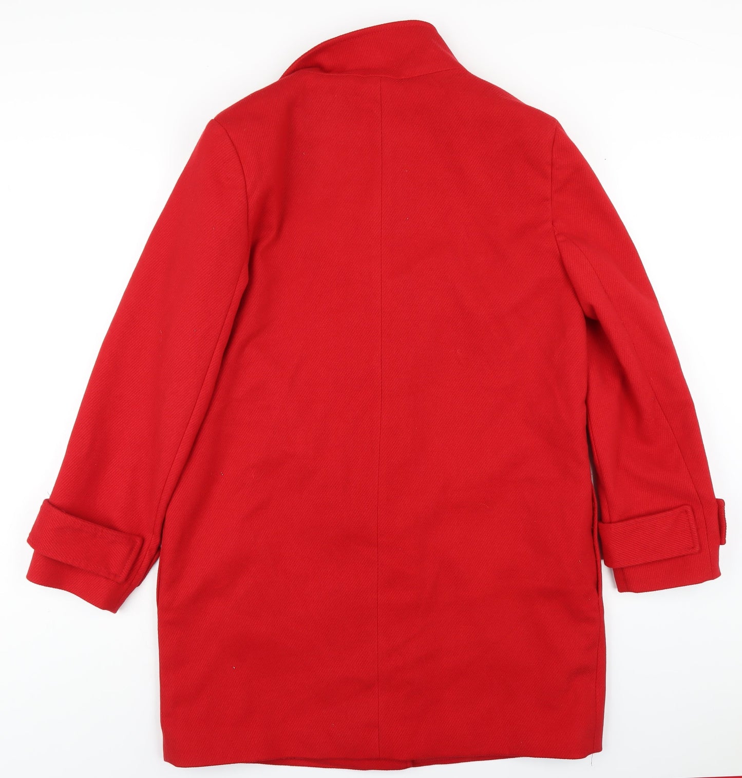 Debenhams Womens Red Overcoat Coat Size 14 Button
