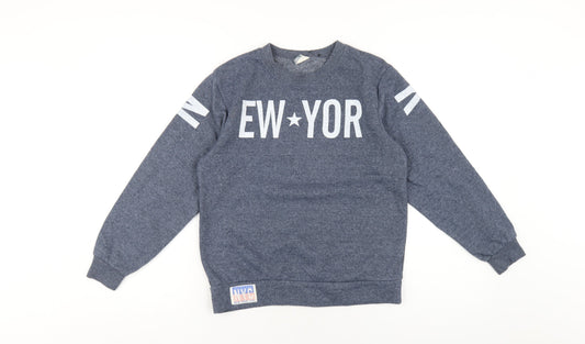 Perfect Dash Boys Blue Cotton Pullover Sweatshirt Size 11 Years Pullover