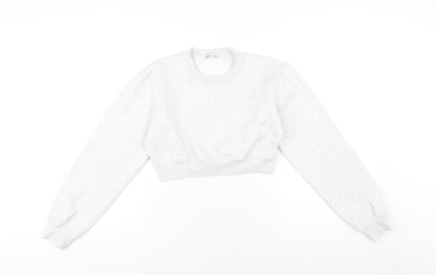 Zara Womens Grey Cotton Pullover Sweatshirt Size S Pullover