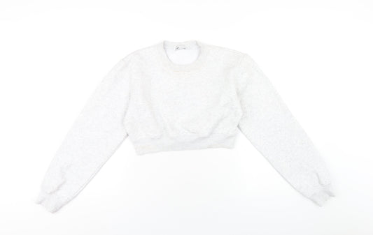 Zara Womens Grey Cotton Pullover Sweatshirt Size S Pullover