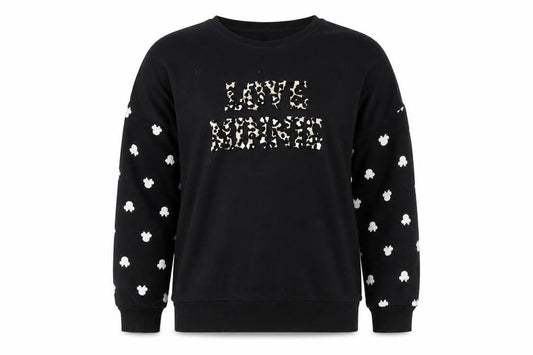 Disney Girls Black Cotton Pullover Sweatshirt Size 9 Years Pullover - Love Minnie Mouse