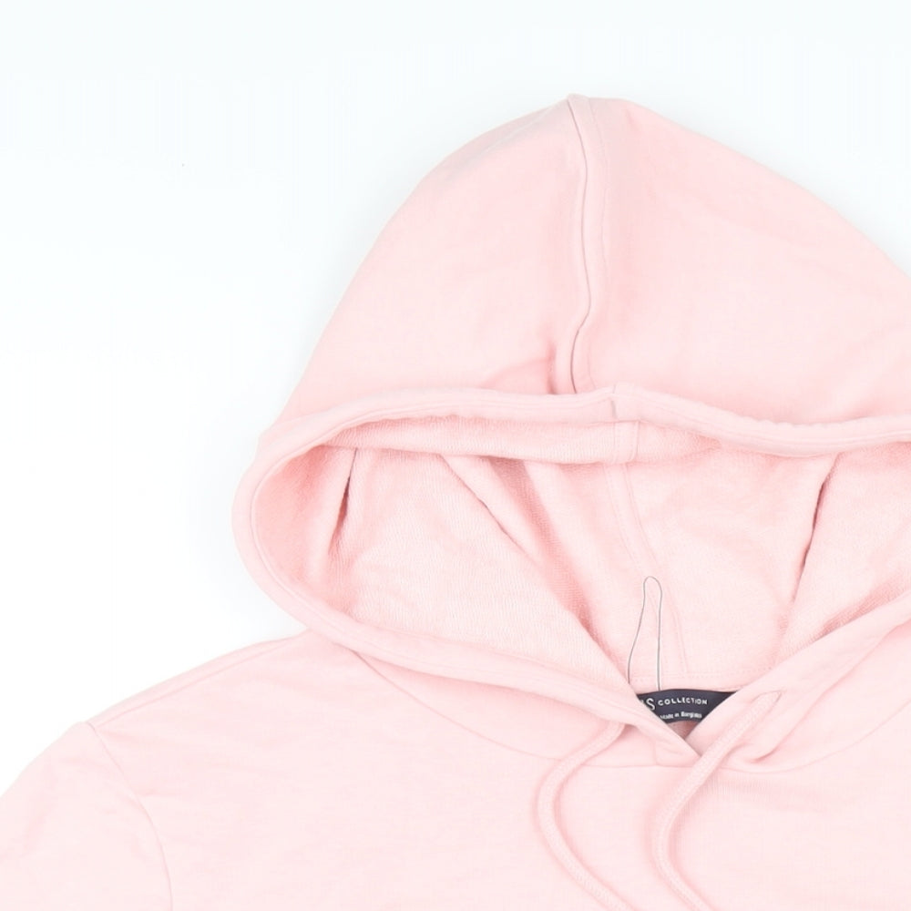 Marks and Spencer Womens Pink Cotton Pullover Hoodie Size 10 Pullover