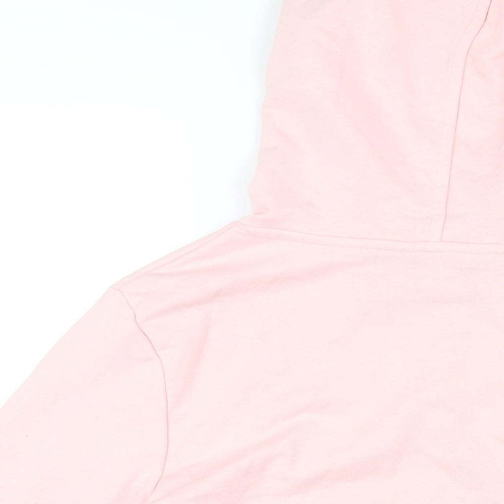 Marks and Spencer Womens Pink Cotton Pullover Hoodie Size 10 Pullover