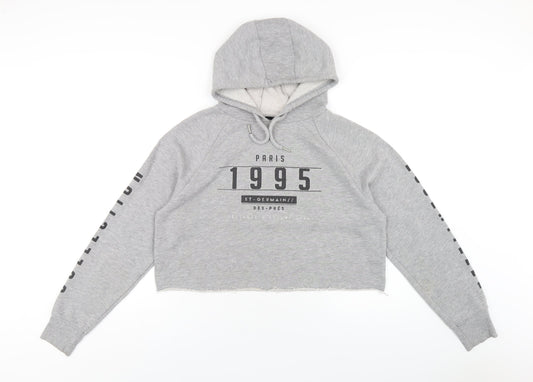 New Look Womens Grey Polyester Pullover Hoodie Size 14 Pullover