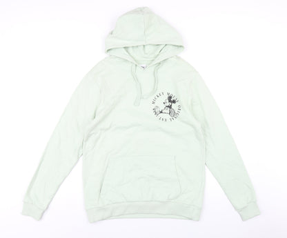 Preloved Disney Womens Green Cotton Pullover Hoodie Size 12 Pullover - Front