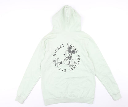 Preloved Disney Womens Green Cotton Pullover Hoodie Size 12 Pullover - Back
