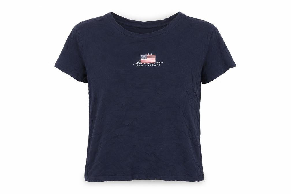 H&M Womens Blue Viscose Basic T-Shirt Size S Round Neck