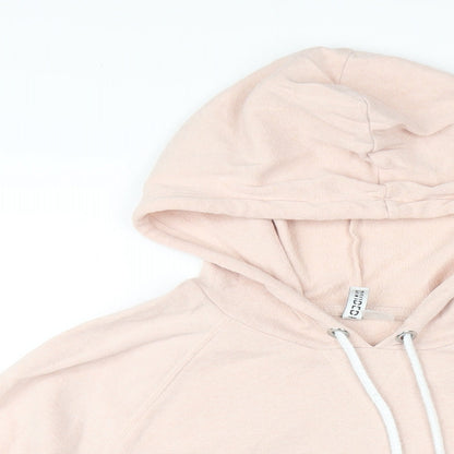 H&M Womens Pink Cotton Pullover Hoodie Size M Pullover
