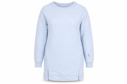 Marks & Spencer Womens Blue Cotton Jumper Dress Size 8 Crew Neck Pullover