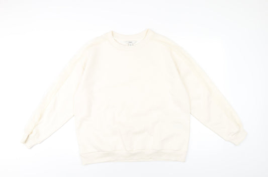 Marks and Spencer Womens Ivory Cotton Pullover Sweatshirt Size 16 Pullover - Lace Detail