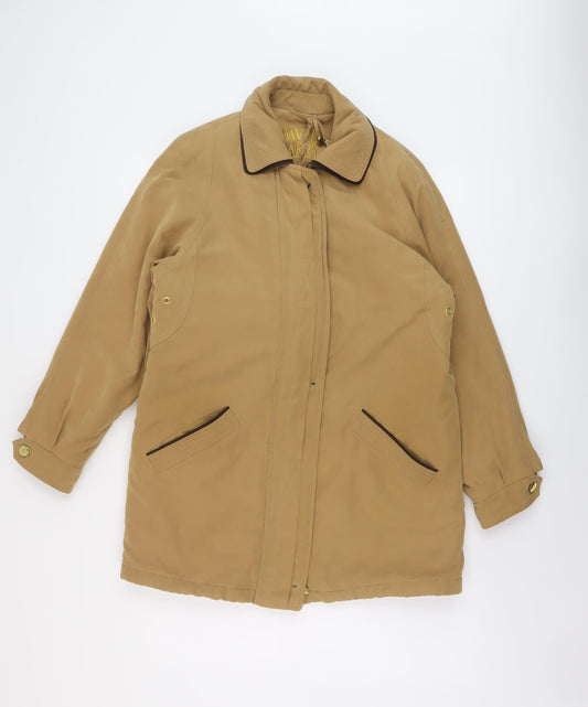 David Barry Womens Beige Jacket Size 12 Zip