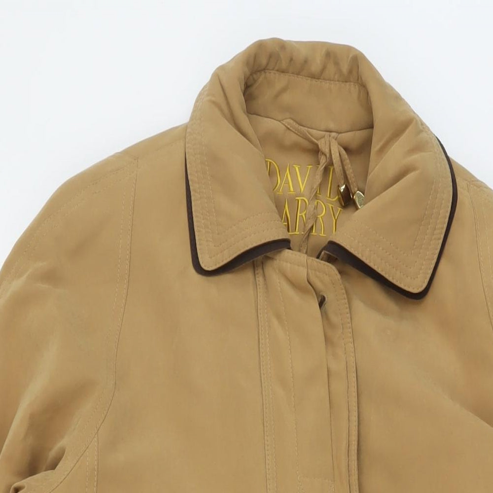 David Barry Womens Beige Jacket Size 12 Zip