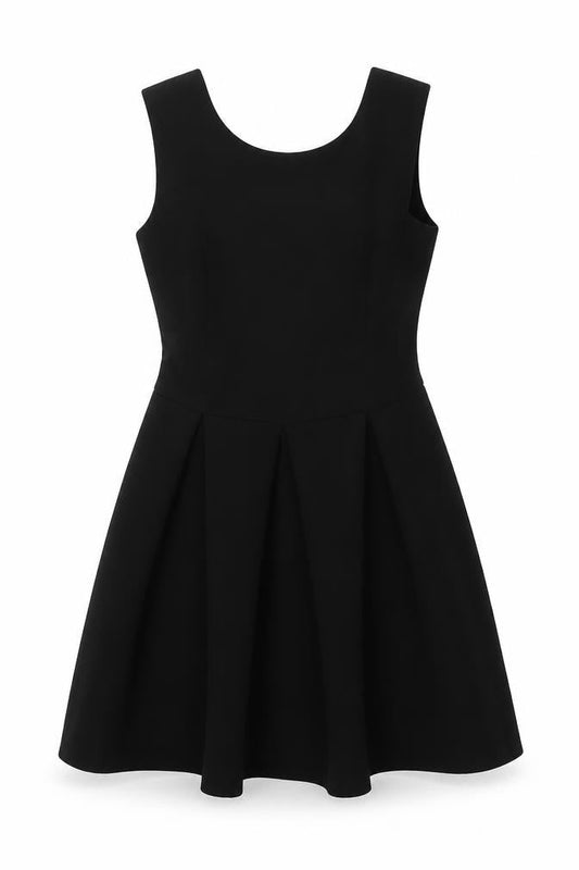 Floyd Womens Black Polyester Skater Dress Size 10 Round Neck Zip