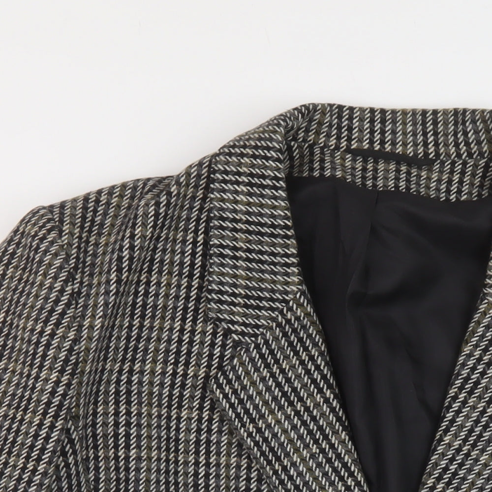 Dorothy Perkins Womens Grey Geometric Jacket Size 12 Button