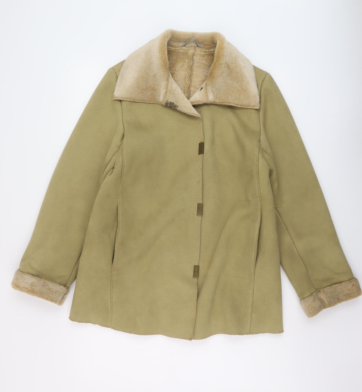 Marks & Spencer Womens Green Jacket Size 10 Snap