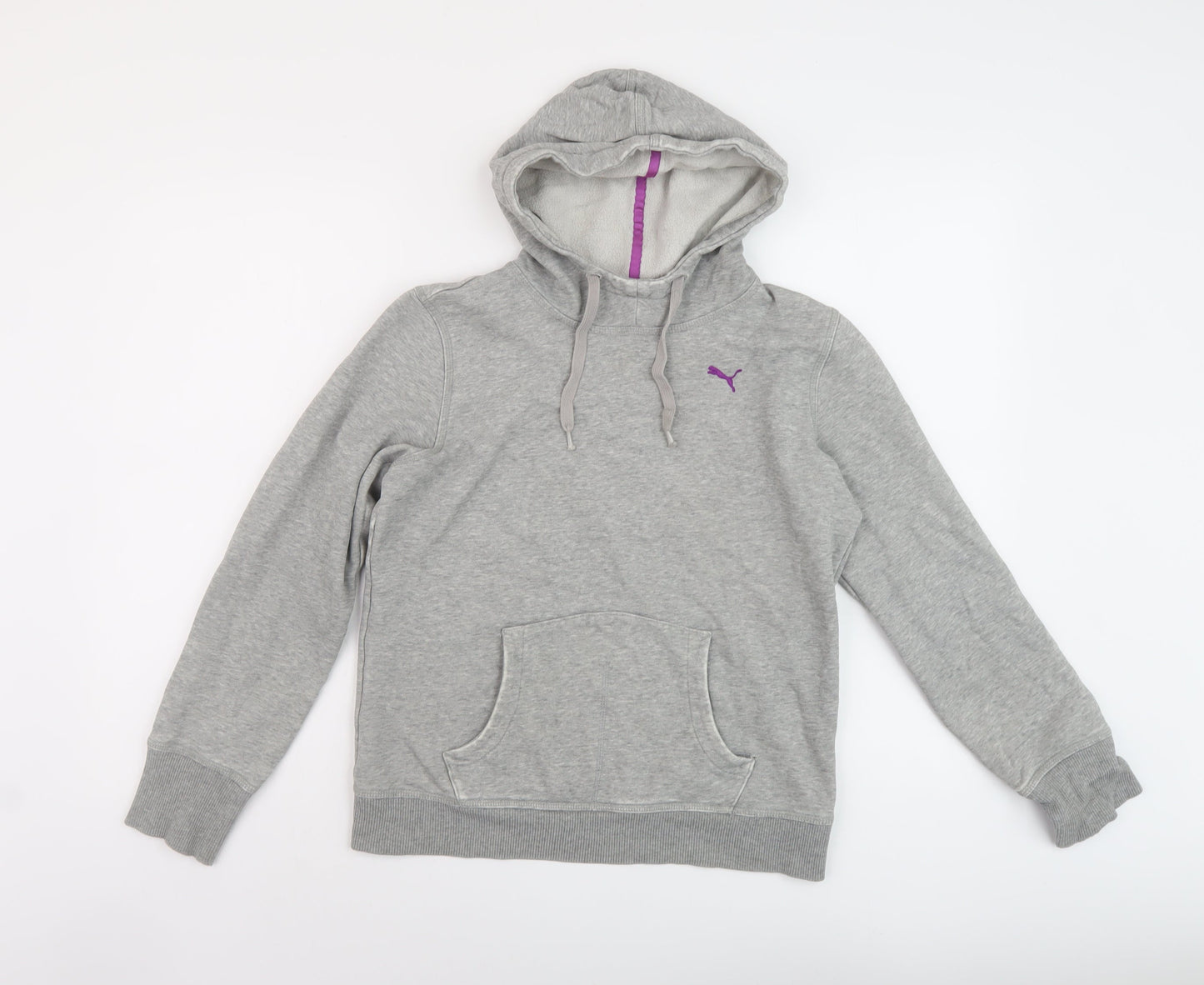 Pu,ma Womens Grey Cotton Pullover Hoodie Size 12 Pullover