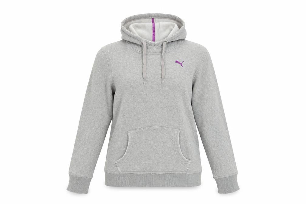 Pu,ma Womens Grey Cotton Pullover Hoodie Size 12 Pullover