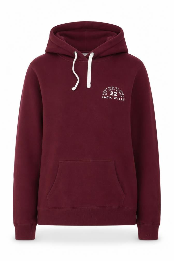 Jack Wills Womens Red Cotton Pullover Hoodie Size 12 Pullover