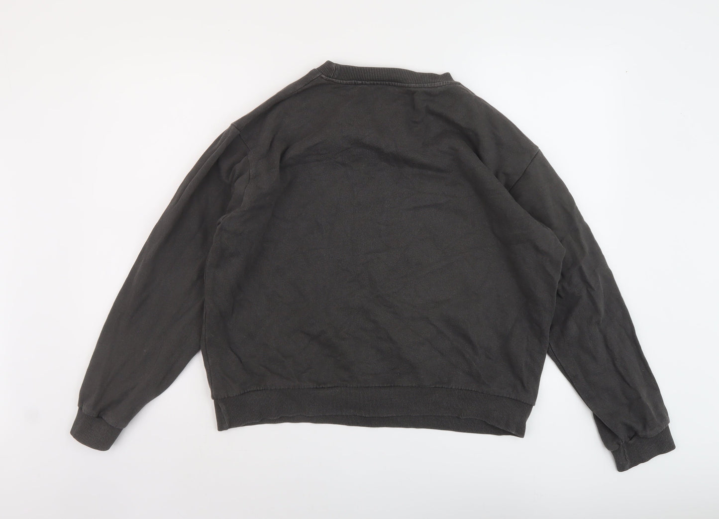 Mickey Womens Grey Cotton Pullover Sweatshirt Size L Pullover - Mickey Mouse