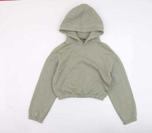 Zara Womens Green Cotton Pullover Hoodie Size S Pullover
