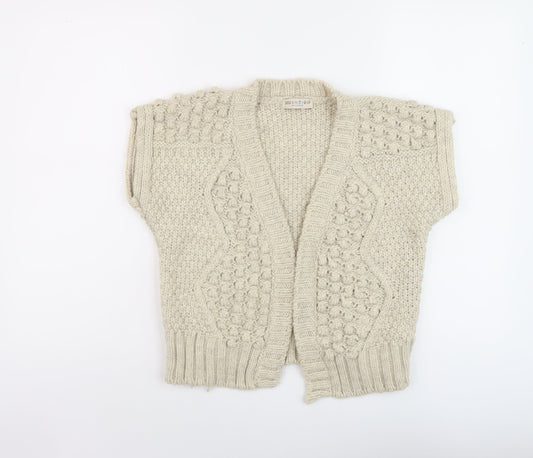 Marks and Spencer Womens Beige V-Neck Acrylic Shrug Jumper Size 14