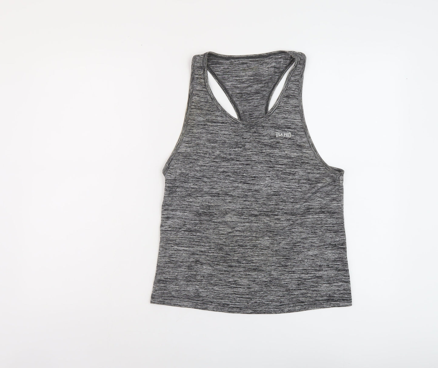 USA Pro Womens Grey Polyester Basic Tank Size 10 Round Neck Pullover