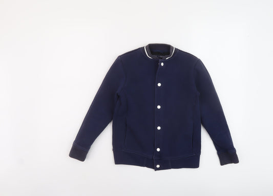 NEXT Boys Blue Bomber Jacket Jacket Size 8 Years Snap