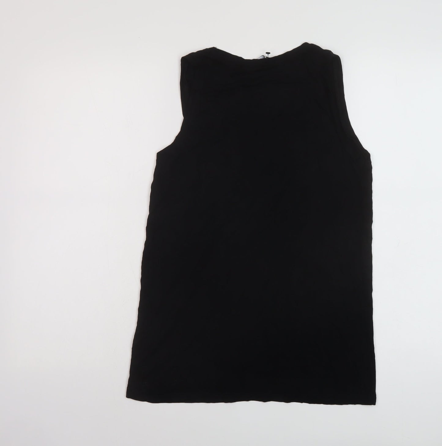 Just Female Womens Black Viscose Basic Tank Size M Scoop Neck