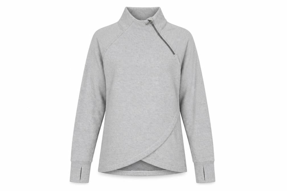 Kyodan Womens Grey Polyester Pullover Sweatshirt Size S Zip