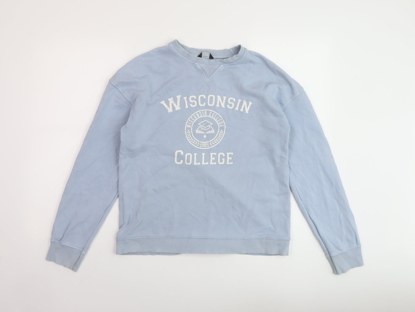 M&Co Girls Blue Cotton Pullover Sweatshirt Size 13 Years Pullover