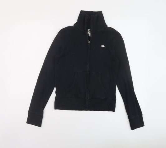 Roots Womens Black Cotton Full Zip Sweatshirt Size XS Zip