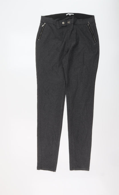 Additional front view of EDC women’s grey viscose trousers, size UK 10, 31-inch leg regular snap