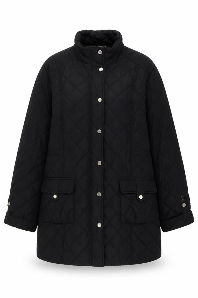 Country Casuals Womens Black Quilted Jacket Size L Zip