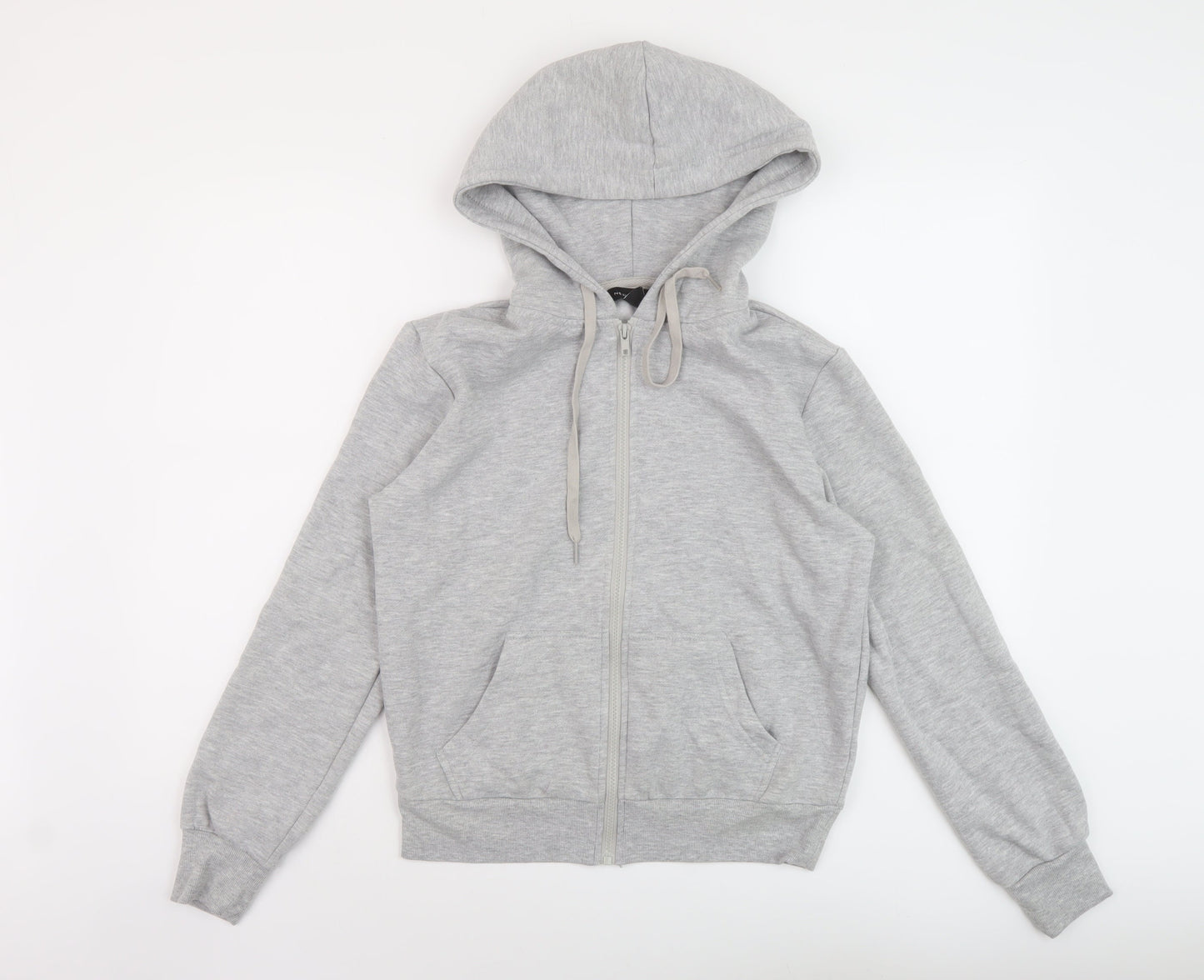 New Look Womens Grey Polyester Full Zip Hoodie Size 10 Zip