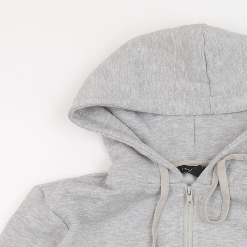 New Look Womens Grey Polyester Full Zip Hoodie Size 10 Zip