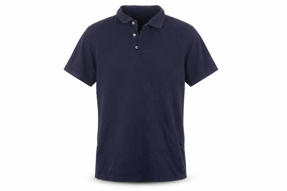 Bruun & Stengade Mens Blue Cotton Polo Size M Collared Button