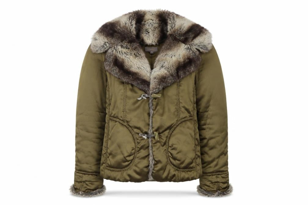 Kenar Womens Green Jacket Size 12 Toggle