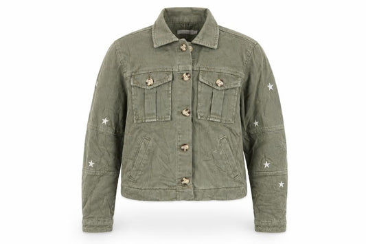 Mint Velvet Girls Green Geometric Jacket Size 11-12 Years Button