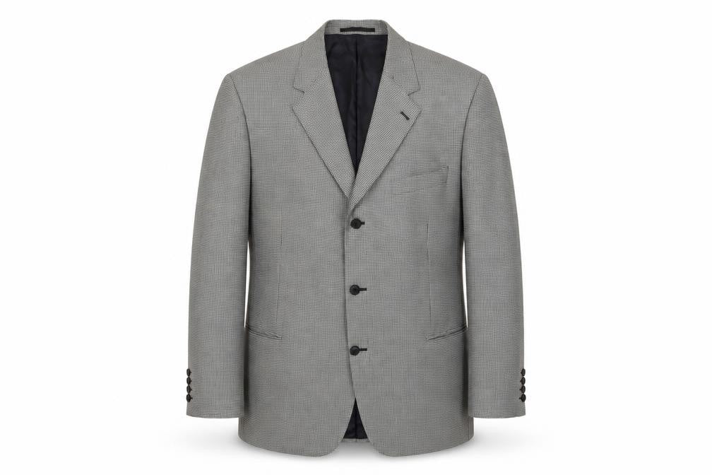 Jonathan Chrles Mens Black Geometric Wool Jacket Suit Jacket Size 50 Regular