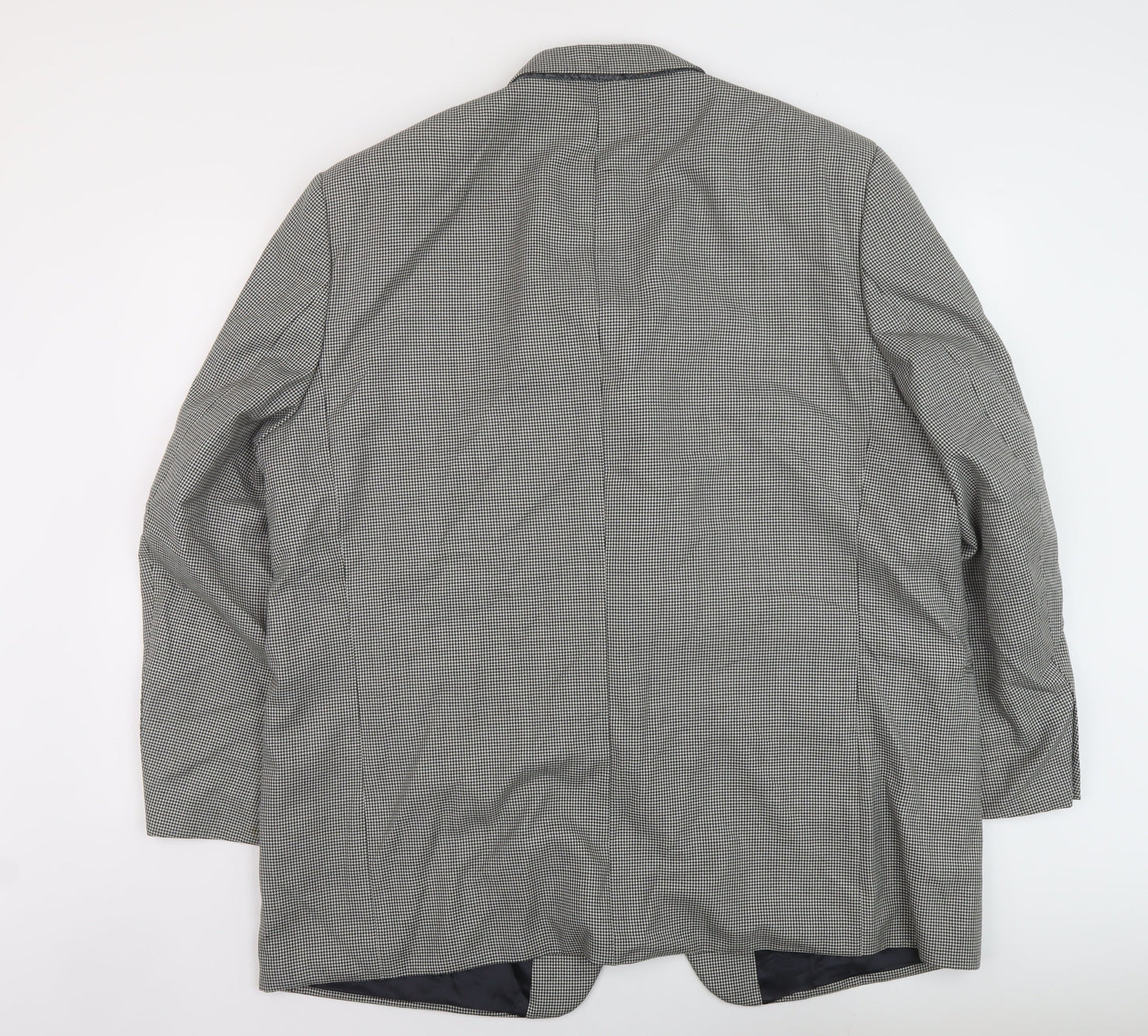 Jonathan Chrles Mens Black Geometric Wool Jacket Suit Jacket Size 50 Regular