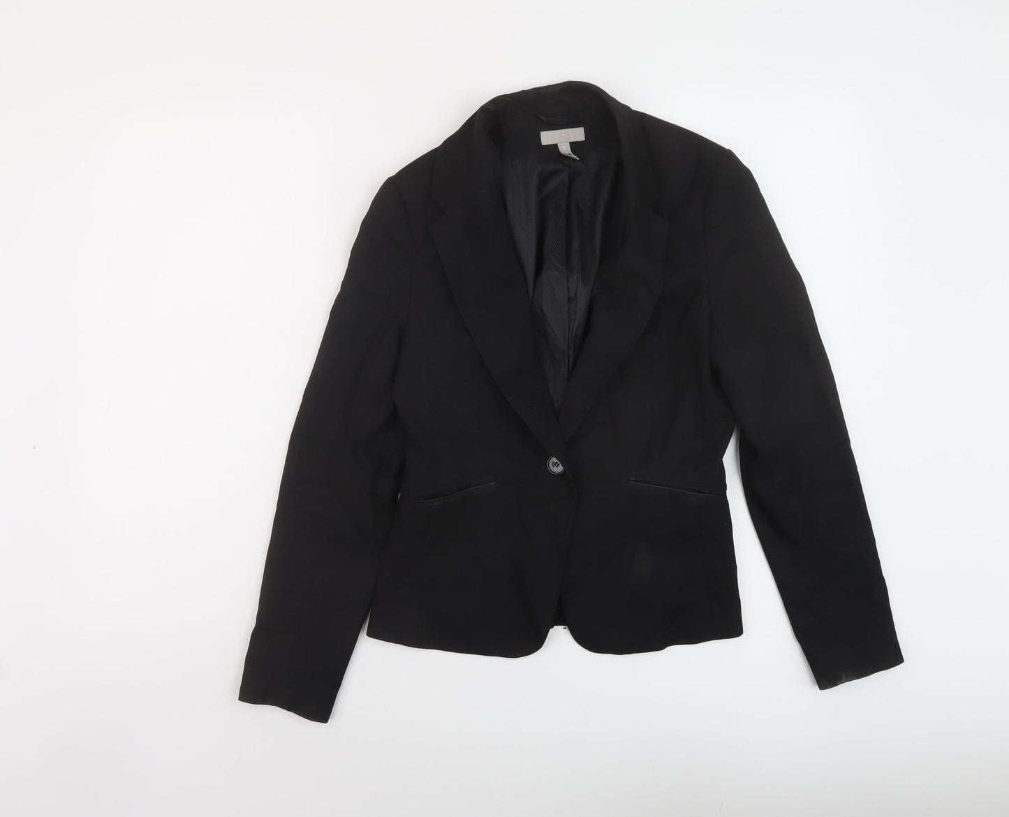 H&M Womens Black Jacket Size 8 Button