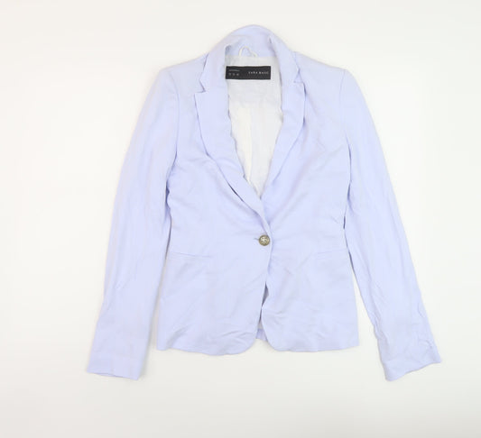 Zara Womens Blue Jacket Size XS Button