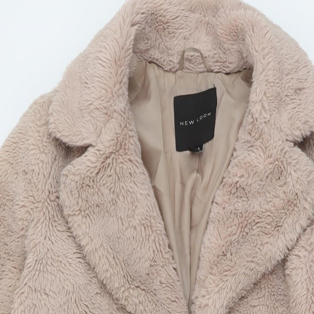 New Look Womens Pink Jacket Size 8 Snap
